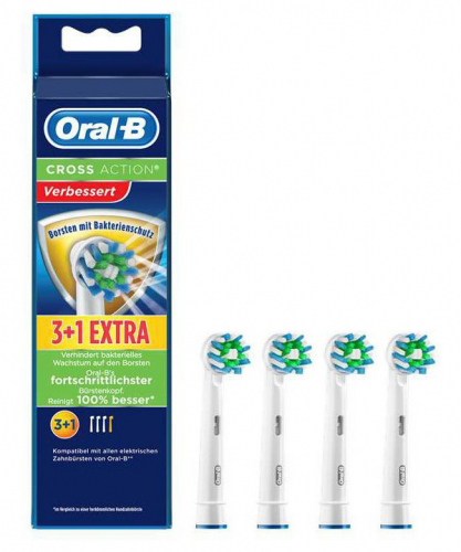 Oral-B CrossAction 3er+1 (EB50AB-4) Aufsteckbürsten Zahnbürstenköpfe