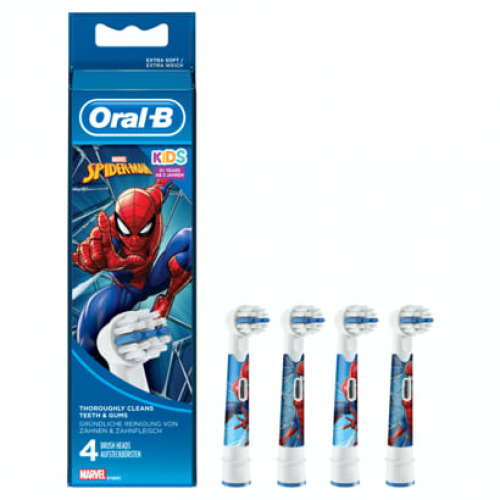 Oral-B Kids Stages Power 4 x Spiderman Aufsteckbürsten Zahnbürstenköpfe