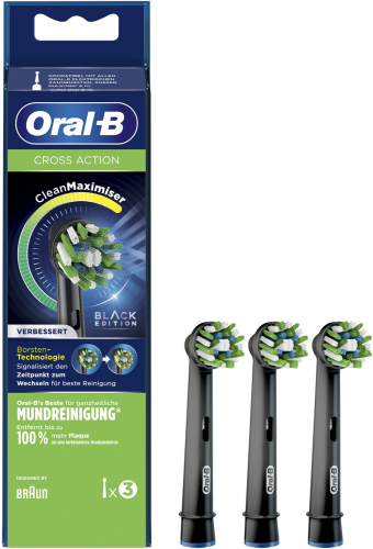 Oral-B Cross Action 3x BLACK CleanMaximizer Aufsteckbürsten 